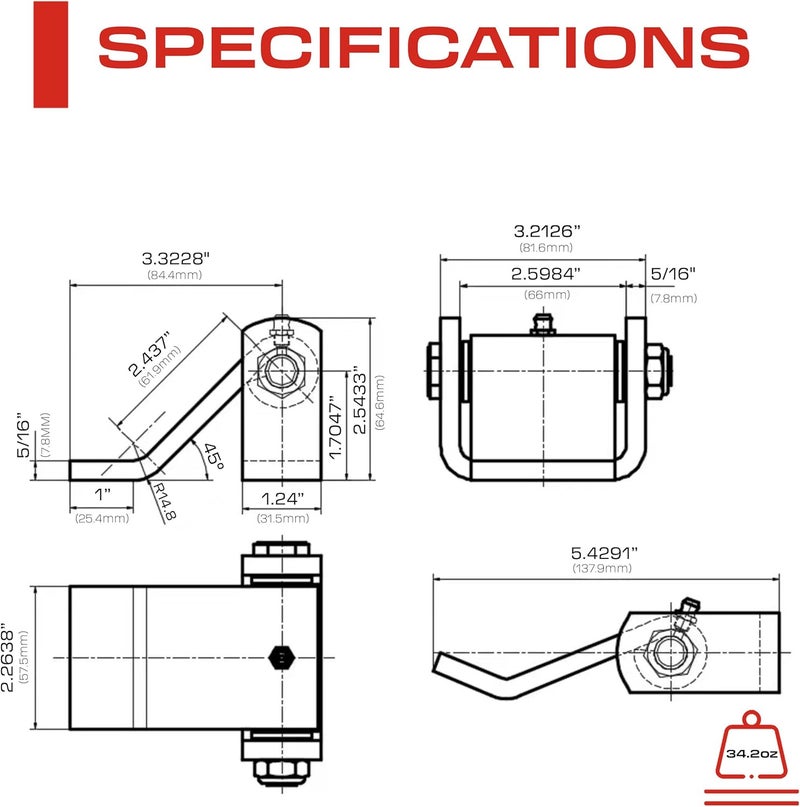 Sidco Supply 4 Pack - Dump Trailer Hinges - Trailer Door Strap - Heavy Duty – Truck Hinges – Weld On Hinge – Steel Weld On Strap – Leaf Style - Tailgate Hinge for Door Gate Body with Grease Zerk (4 PCS) - Image 4